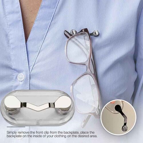 porte-lunettes magn¿¿tique, broche, num¿¿ro de travail, marque, Clip pour casque d'¿¿coute, rangement cr¿¿atif pour v¿ºtements, lunettes, ABS, acier inoxydable