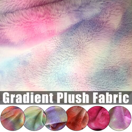 Tissu En Peluche Imitation Fourrure De Lapin, Couleur D¿¿Grad¿¿E, Arc-En-Ciel, Pour Sacs De V¿ºtements Faits ¿¿ La Main, Matelassage De V¿ºtements, Jouets