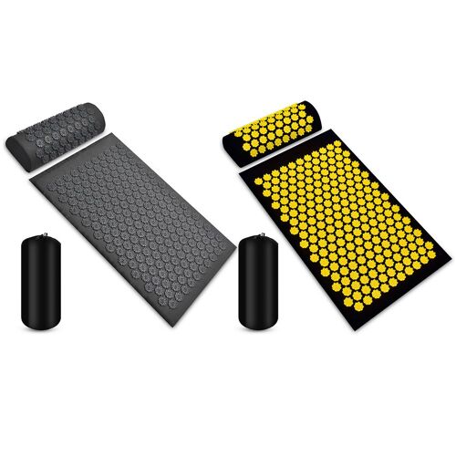 Tapis D'acupression, Coussin De Massage Pour La T¿ºte, Le Cou, Le Dos, Les Pieds, Oreiller, Soulagement De La Douleur, Acupuncture, Yoga, Avec Sac De Rangement