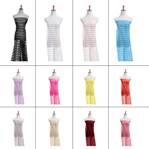 Robe De Mari¿¿E En Satin, Tissu ¿¿ Rayures Transparentes, 1m, Artisanat ¿¿L¿¿Gant, 12 Couleurs