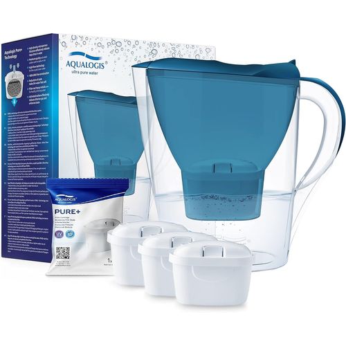 Carafe Filtrante, Harmony 2.6l, 1 Cartouche Filtrante Pure+ Incluse (Blue + 3 Cartridges)