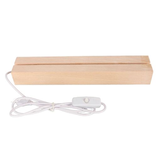 Rectangle LED Lumières Affichage Bases Lumière Chaude Interface USB Bois Art Lights Afficher Piédestal Pour Cristal Verre Acrylique 24cm / 9.45in