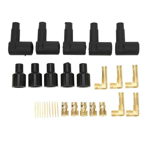 30pcs Bougie D'allumage Bobine Fil Boot Caoutchouc Noir Matériel Terminal Kit Adapté Pour Fils De 6 À 10 Mm