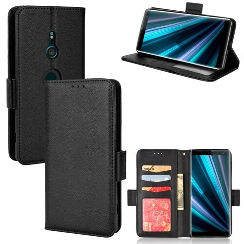 Étui Pour Sony Xperia Xz3 Cuir Pu Portefeuille Titulaire De Fentes Pour Cartes Boucle Latérale Magnétique - Noir