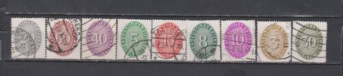 Service N° 77 À 85 = 9 Timbres Allemagne Obliteres De 1927 Cote : 20 €