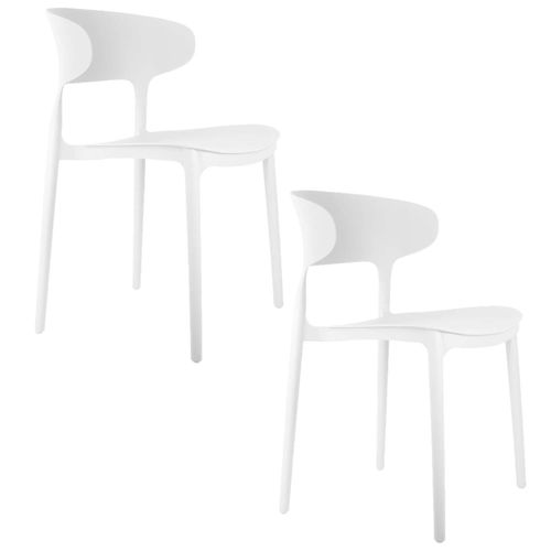 Lot De 2 Chaises Design Fain - Blanc