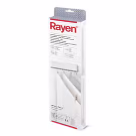 Rayen Corde à linge en plastique extensible 4 cordes indEpendantes Ramassage automatique de la corde 38,5 x 11,5 x 3,5 cm Surface de sEchage 20 m, Blanc
