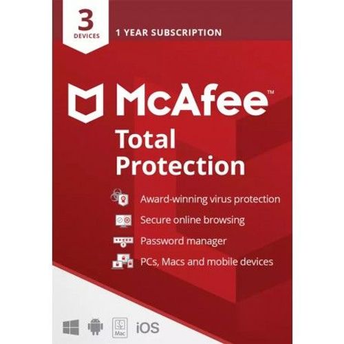 Mcafee Total Protection (Version Téléchargement) 3 Postes 1 An