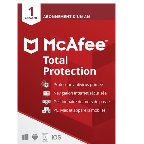 Mcafee Total Protection (Version Téléchargement) 1 Poste 1 An