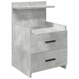 Vidaxl Table De Chevetavec 2 Tiroirs Gris Béton 40 X 36,5 X 62 Cm