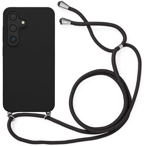 Coque pour Samsung Galaxy S24, Protection Souple Antichoc Protection Silicone avec Cordon Noir - E.F.Connection