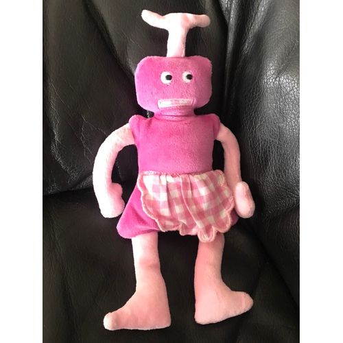 Doudou Plat Dpam Gwenael Malcorpi Robot Mauve Tablier Rose 24cm