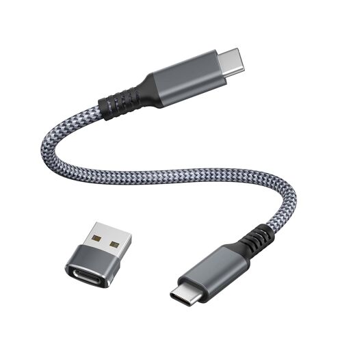 Câble Usb C Vers Type C 100W 0.3M Avec Adaptateur Usb,Type C Câble Pd Charge Rapide Pour Macbook Mac,Iphone 16 15,Ipad Pro Air 4 5 2022 11 Mini 6,Samsung Galaxy S24 S23 S22 A71 A72 A73