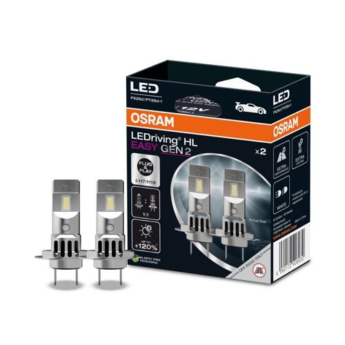 Kit 2 Ampoules Ledriving Hl Easy Gen2 H7/H18 Eco Packaging Osram 64210dwesy2-2hb