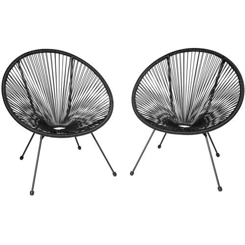 Lot De 2 Chaises De Jardin Santana - Noir