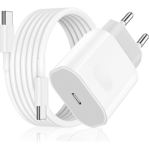 Chargeur Rapide Usb C 40 W Pour Iphone 17/17 Pro/17 Pro Max/17 Air, Iphone 16/15, Adaptateur Secteur Usb C Et Câble 2M, Power Delivery Fast Charger