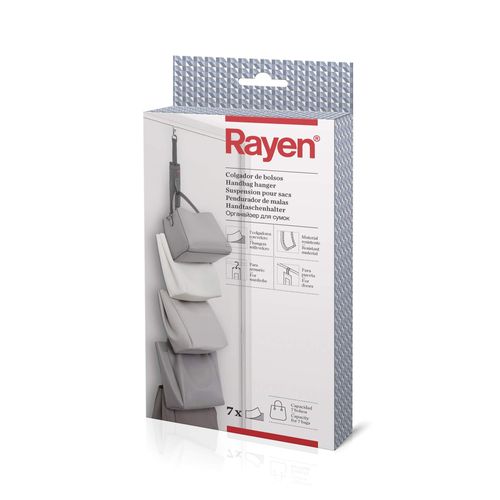 Rayen Cintre de sac Pour armoire ou porte 7 crochets avec velcro 7,5 x 95 cm