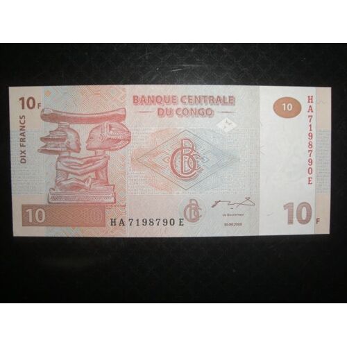 Billet Congo Democratic Republic10 Fr, 2003 Km:93a, 2003-06-30