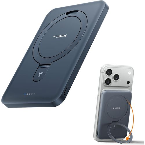 Magsafe - Batterie Externe Magnétique Ultra Fine De 0,45"" - 5000 Mah - Usb C - 22,5 W - Pour Iphone 17 Pro Max, Pro, 16, 15, 14, 13, 12 - Noir