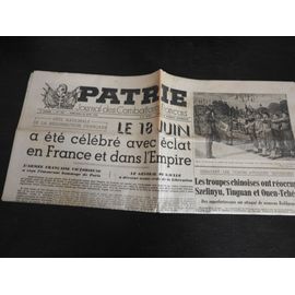 Journal "Patrie" N° 190 Du 20 Juin 1945 / Jourla Des Combattants Francais
