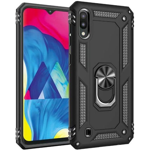 Coque Samsung Galaxy M10 Avec Aimant Anneau Support, 360° Double Couche Renforcée Défense Bumper Antichoc Armure Housse Etui Avec Protection Écran Pour Samsung Galaxy M10, Noir