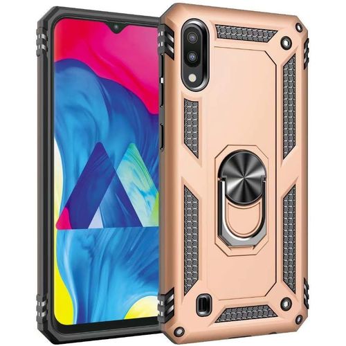 Coque Samsung Galaxy M10 Avec Aimant Anneau Support, 360° Double Couche Renforcée Défense Bumper Antichoc Armure Housse Etui Avec Protection Écran Pour Samsung Galaxy M10, Or