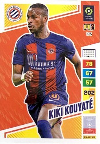 195 Kiki Kouyaté - Montpellier Hérault Sc - Carte Panini Adrenalyn Xl 2023-2024 Ligue 1