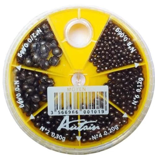 Boite De Plombs - Autain - 6 Cases - Mixte - Pêche - Assortis En Différentes Tailles