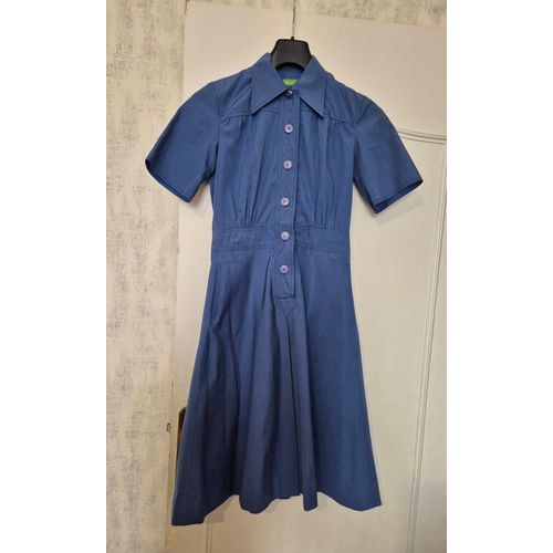 Robe Chemise Vintage Couleur Bleu Manche Courte Cacharel Taille 8 36