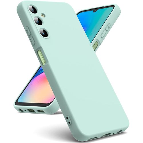 Coque Pour Samsung Galaxy A05s, Coque Silicone Liquide Intérieur Microfibre Souple Étuis En Caoutchouc Housse Antichoc Protection Bumper Coque Samsung A05s-Vert Menthe