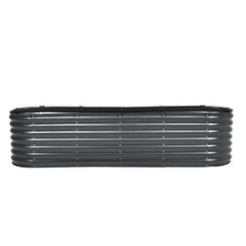 Jardinière Surélevée En Métal-Duoku-240 X 60 X 560 Cm-Galvanisée-Spacieuse Pour Le Jardinage-Gris Foncé