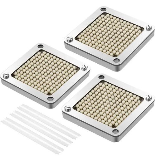 Lame de Rechange et Bloc Poussoir pour Coupe-Frites-Duoku-1/4 po, 3 Pièces-Les Lames de Rechange pour Hachoir-Facile à Nettoyer