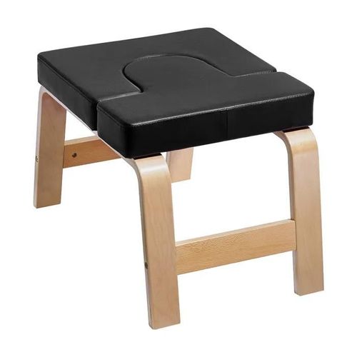 Banc De Yoga-Duoku-Chaise D'inversion De Yoga-Entraîneur De Poirier-Cadre En Bois Et Coussin En Pu-Soulage La Fatigue-Noir