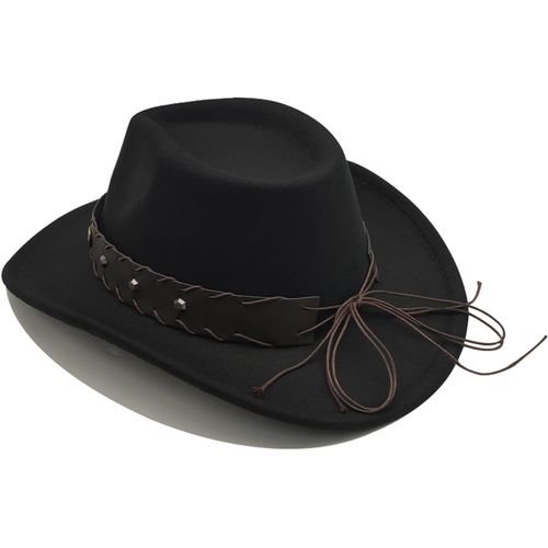 Chapeau De Cowboy Femme Chapeau Western Homme Jazz Noir