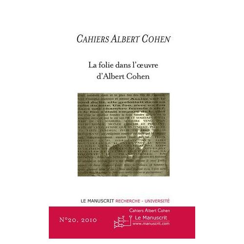 Cahiers Albert Cohen N°20