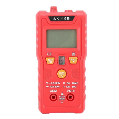 Testeur De Multimètre Numérique Voiture Automobile Intelligent Multi Testeur Mini Poche Type Prévention Des Brûlures Multi Fonctionnel Rouge