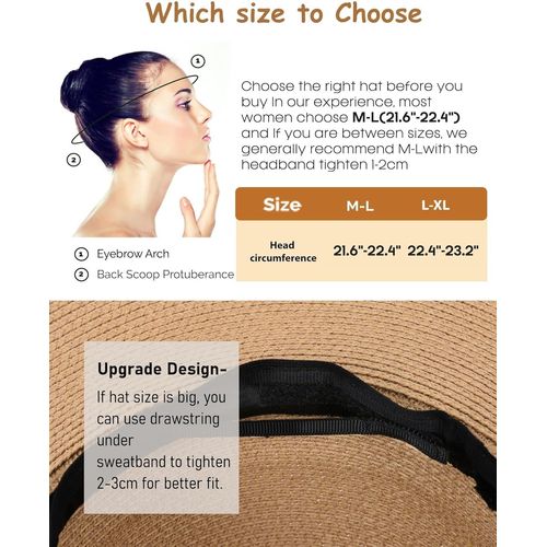 Chapeau De Paille Solaire Blanc Pour Femmes - Casual Été - Upf 50 - Pliable - Protection Solaire - Chapeau De Soleil - Taille Unique