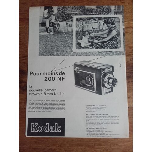 Publicité Années 1950/1960 La Nouvelle Camera Brownie 8 Mm Kodak