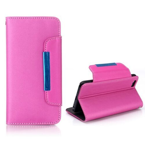 ETUI FOLIO A RABAT iPHONE 6 6S (4"7) VIOLET LILAS LEATHER ECO-CUIR (PU)