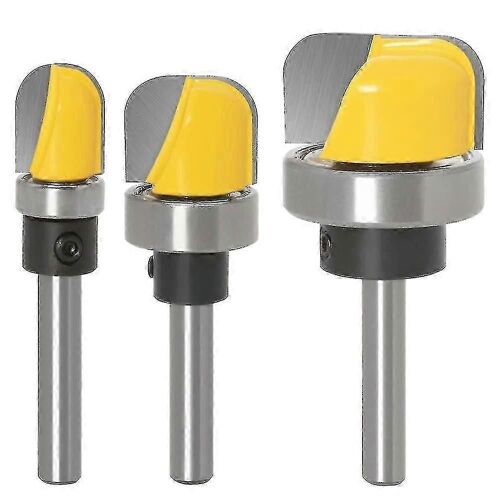 3pcs 1/4 pouces Shank Bowl et plateau Router Bit, Bowl amp; Tray Template Router Bit Set avec roulement à billes