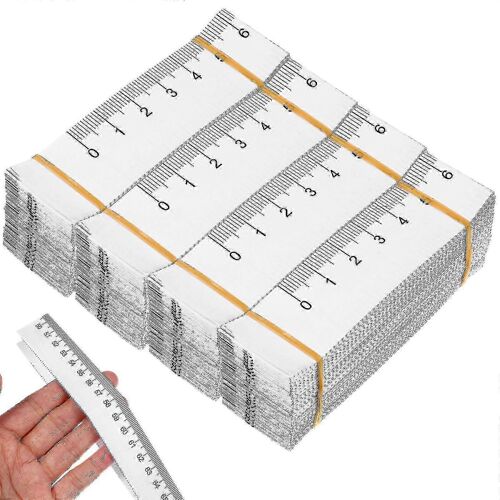 100 Pcs Rubans en papier Mesurer Rubans à mesurer en papier jetable Rubans de mesure de corps à double échelle Règles de mesure des plaies flexibles