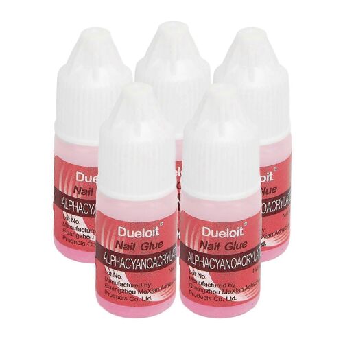 5pcs Nail Tips Colle Séchage Rapide Pinceau Fin Nail Art Colle Adhésive Pour Strass Décors 