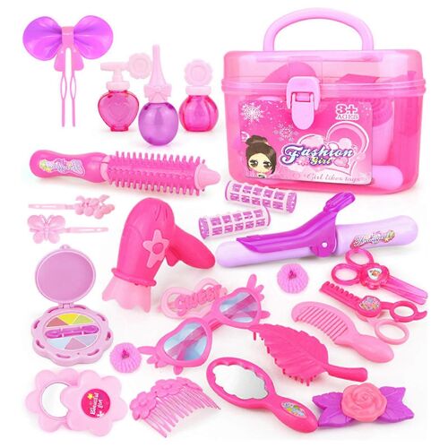 Faire semblant de jouer Enfant Maquillage Jouets Rose Maquillage Set Princesse Coiffure Simulation Jouet en plastique pour filles Dressing Cosmétique