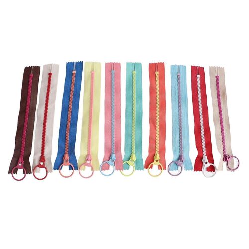 10 Pcs Diy Sac Fermetures Éclair Pour Coudre 10 Couleurs Résine Fermeture Éclair Séparant Veste Fermetures Éclair Pour Vêtements Sacs Textile À La Maison 7.9in