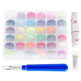 Canette avec fil Bobine transparente Couture Machine à broder accessoires 36 couleur ensemble