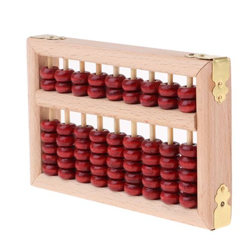 Boulier En Bois De Style Vintage, 9 Rangées Professionnelles, Calculatrice De Colonne En Bois Chinois Avec Bouton De Réinitialisation, Artisanat Pour Enfants