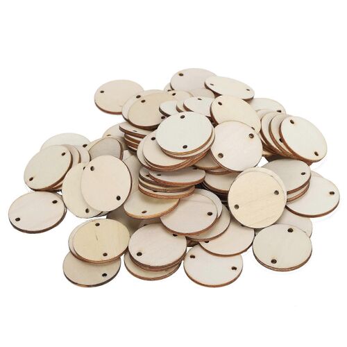 100Pcs Copeaux de Bois DIY Rond Vierge Pendentifs Décoration De La Maison Accessoires Faits À La Main