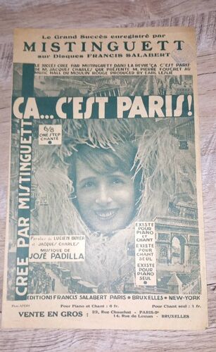 Partition Mustinguetr Ça C Est Paris