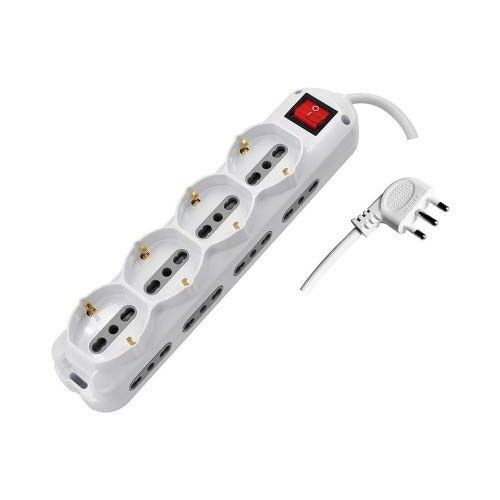 Mediacom Multipresa 12 Prese Bianco con Interruttore di Protezione 3500W