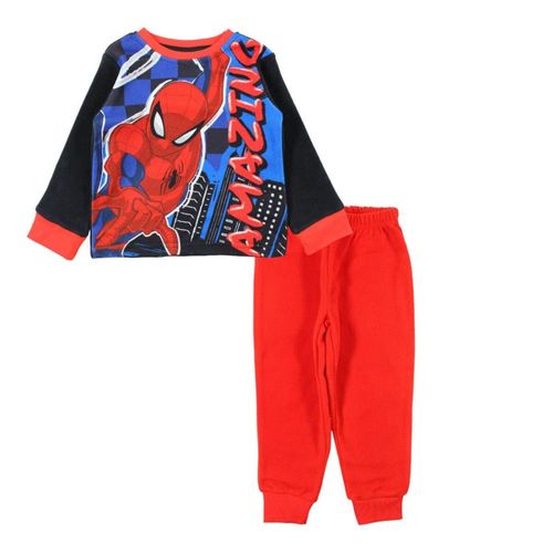 Pyjama Polaire Enfant Spiderman Bleu (Taille 2 Ans,Couleur Bleu)
